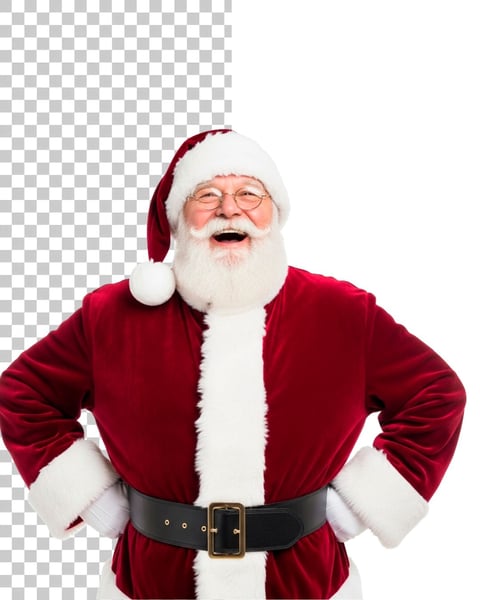 IMAGEM DE COMPOSIÇÃO PAPAI NOEL SORRINDO EM PNG