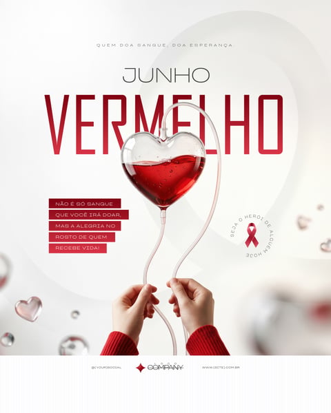 CAMPANHA DE DOAÇÃO DE SANGUE JUNHO VERMELHO SOCIAL MEDIA PSD EDITÁVEL 2