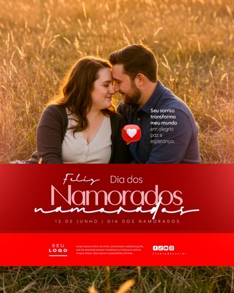 DIA DOS NAMORADOS 12 DE JUNHO SOCIAL MEDIA FEED EDITÁVEL