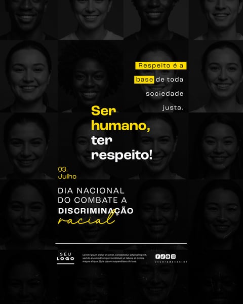 DIA NACIONAL DO COMBATE À DISCRIMINAÇÃO RACIAL 3 DE JULHO SOCIAL MEDIA FEED