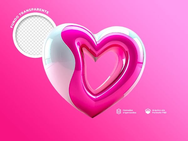 CORAÇÃO ELEMENTO 3D PARA COMPOSIÇÃO DE ARTE 02
