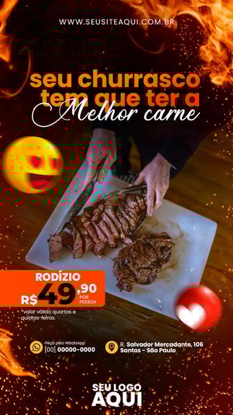 STORY - AÇOUGUE | CARNE | CHURRASCO | SOCIAL MEDIA | PSD EDITÁVEL
