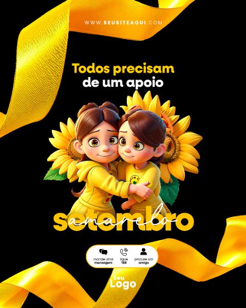FEED VERTICAL - SETEMBRO AMARELO | SOCIAL MEDIA - PSD EDITÁVEL