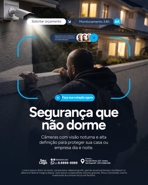 Segurança Eletrônica Social Media PSd Editável