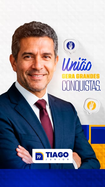 CAMPANHA ELEITORAL POLÍTICA ELEIÇÃO DEPUTADO PREFEITO VEREADOR FLYER PSD EDITÁVEL 7 STORY