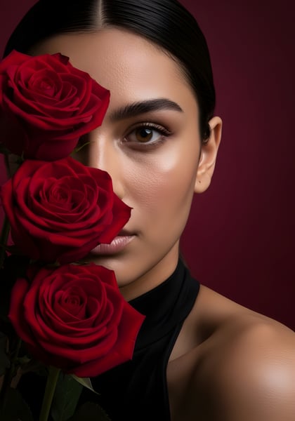 LINDA MULHER COM UMA ROZA NO ROSTO DIA DA MULHER 02