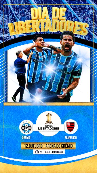 FLYER ESPORTIVO DIA DE LIBERTADORES GRÊMIO STORIES