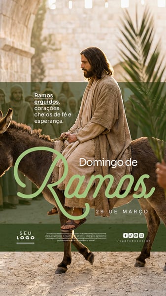 DOMINGO DE RAMOS ABERTURA DA SEMANA SANTA 29 DE MARÇO STORY SOCIAL MEDIA PSD EDITÁVEL 2