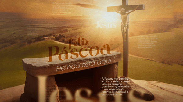 FLYER FELIZ PÁSCOA CRISTÃ BANNER