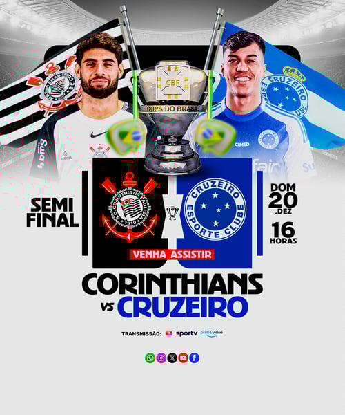 FLYER ESPORTIVO FUTEBOL SEMIFINAL COPA DO BRASIL CORINTHIANS vs CRUZEIRO 
