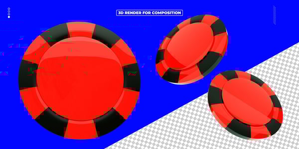 ELEMENTO 3D CASSINO FICHA POKER