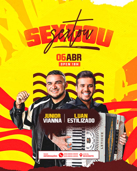 WXG FLYER PARA ARTISTAS E EVENTOS, SEXTOU