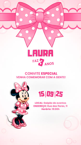 CONVITE ANIVERSÁRIO INFANTIL MINNIE MINEY SOCIAL MEDIA PSD EDITÁVEL 7