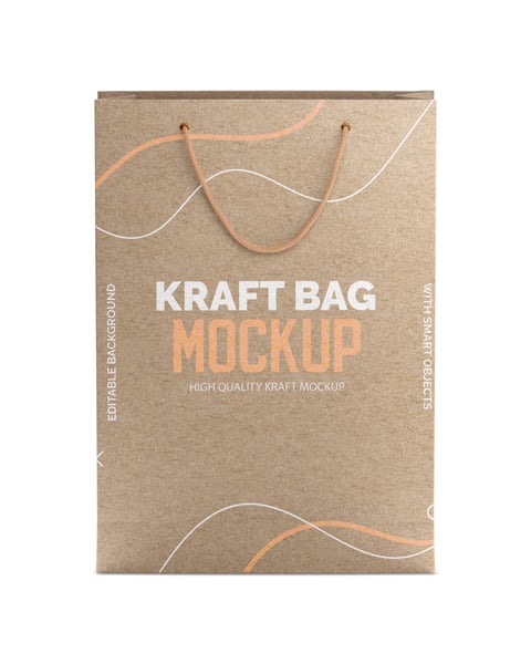 SACOLA DE COMPRAS EM PAPEL KRAFT PSD EDITÁVEL MOCKUP