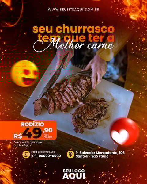 FEED VERTICAL - AÇOUGUE | CARNE | CHURRASCO | SOCIAL MEDIA | PSD EDITÁVEL
