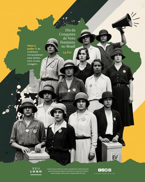 DIA DA CONQUISTA DO VOTO FEMININO NO BRASIL 24 DE FEVEREIRO SOCIAL MEDIA PSD EDITÁVEL 4