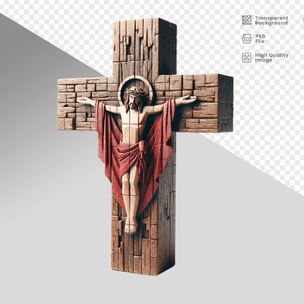 CRUZ DE MADEIRA - ELEMENTO 3D PARA COMPOSIÇÃO