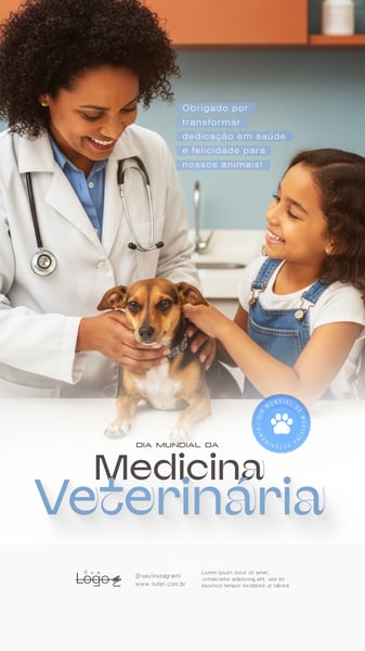 DIA MUNDIAL DA MEDICINA VETERINÁRIA SOCIAL MEDIA PSD EDITÁVEL 2 STORY