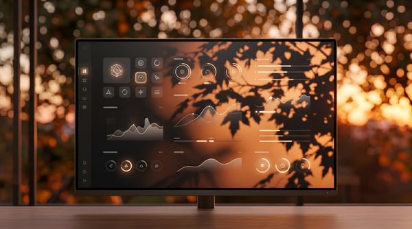 TELA TELEVISION MODERNA FLORESTA TECNOLOGIA SUSTENTÁVEL FUTURISMO NATUREZA DIGITAL CONTRASTE INOVAÇÃO 01