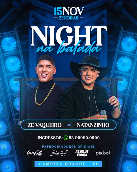 FLYER PARA EVENTO PSD EDITÁVEL NIGHT NA BALADA FD