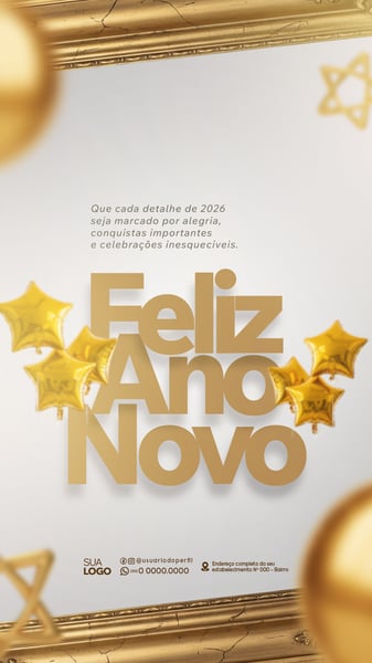 POST STORY FELIZ ANO NOVO 2026 SOCIAL MEDIA PSD EDITÁVEL 13