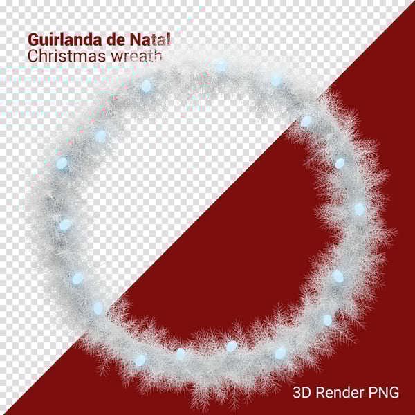 NGA GUIRLANDA DE NATAL 3D RENDER PNG PARA COMPOSIÇÃO (30)
