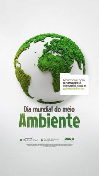 05 DE JUNHO - DIA MUNDIAL DO MEIO AMBIENTE SOCIAL MEDIA PSD EDITÁVEL