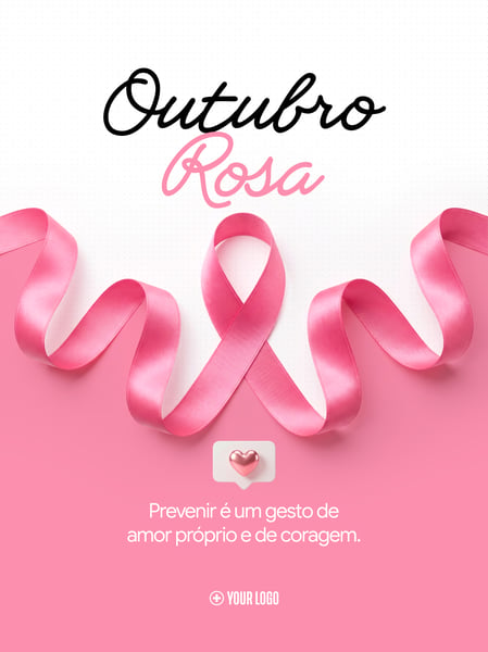 OUTUBRO ROSA CONSCIENTIZAÇÃO CÂNCER DE MAMA SOCIAL MEDIA FLYER PSD EDITÁVEL