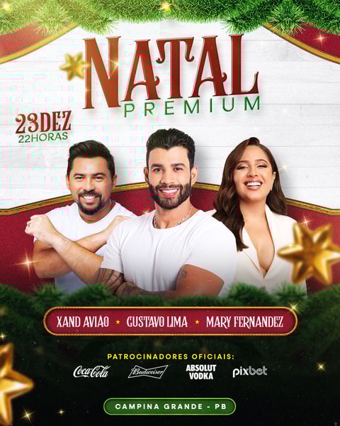 FLYER DE NATAL EVENTO PSD EDITÁVEL FEED NATAL PREMIUM