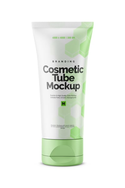 EMBALAGEM PLÁSTICA DE COSMÉTICO FOSCA PSD EDITÁVEL MOCKUP