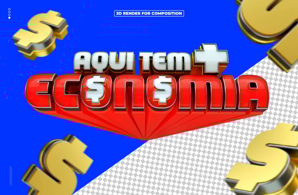 SELO 3D AQUI TEM ECONOMIA PARA COMPOSIÇÃO