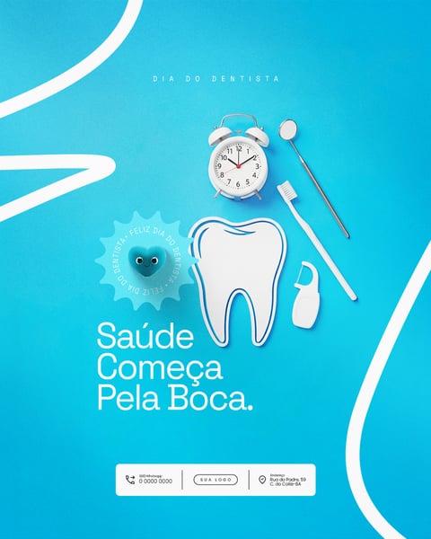 DIA MUNDIAL DO DENTISTA 3 DE OUTUBRO SOCIAL MEDIA PSD EDITÁVEL 1