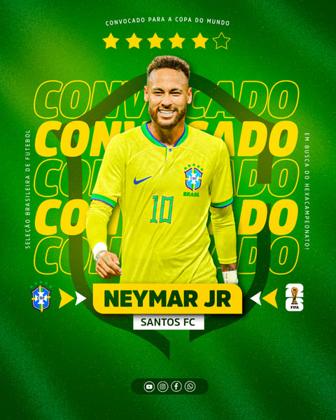 Flyer Jogador Convocado para a Copa Designer Esportivo PSD Editável