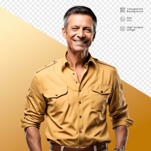 HOMEM COM CAMISA AMARELA