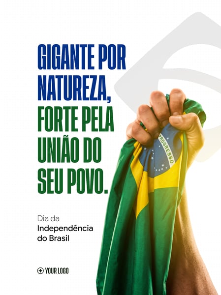 INDEPENDÊNCIA DO BRASIL BANDEIRA PUNHO FECHADO SOCIAL MEDIA FLYER PSD EDITÁVEL