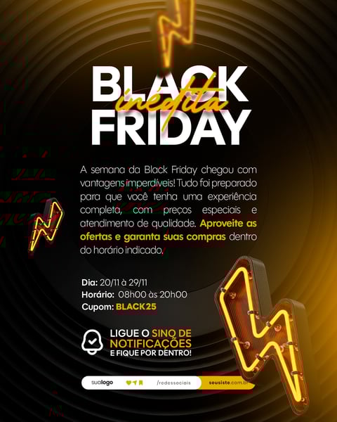 BLACK FRIDAY AVISO COMUNICADO ANÚNCIO SOCIAL MEDIA PSD EDITÁVEL 4