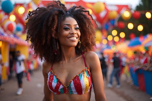 MULHER SE DIVERTINDO NO CARNAVAL