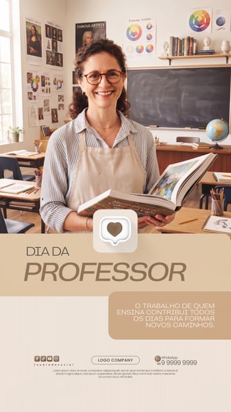 DIA DO PROFESSOR HOMENAGEM EDUCAÇÃO ESCOLAR SOCIAL MEDIA PSD EDITÁVEL 2 STORY