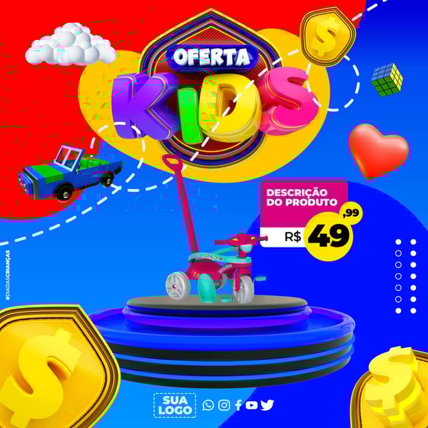 OFERTA KIDS SOCIAL MEDIA PSD EDITÁVEL