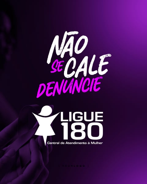 NÃO SE CALE DENUNCIE MARIA DA PENHA SOCIAL MEDIA PSD EDITÁVEL