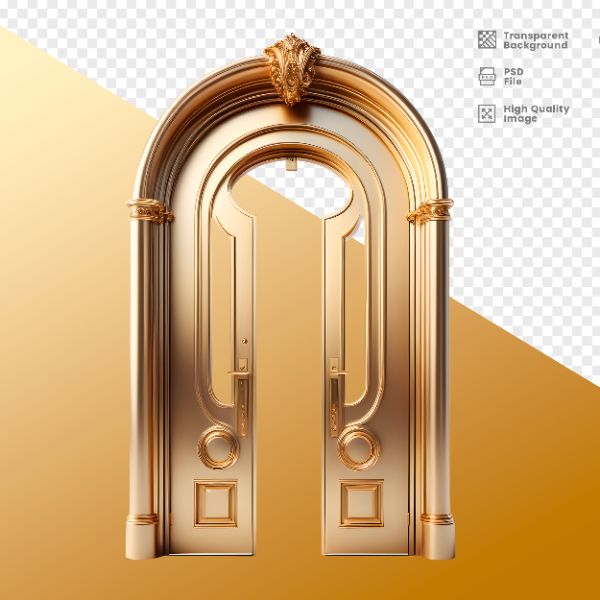 ELEMENTO 3D PORTA DOURADA ANO NOVO