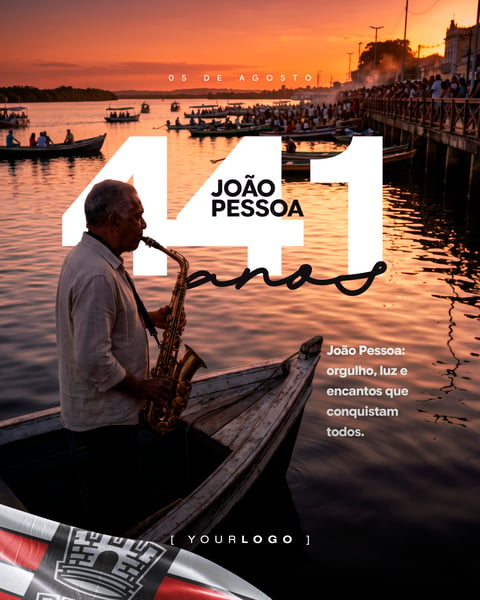 PARABÉNS JOÃO PESSOA ANIVERSÁRIO 441 ANOS SOCIAL MEDIA PSD EDITÁVEL