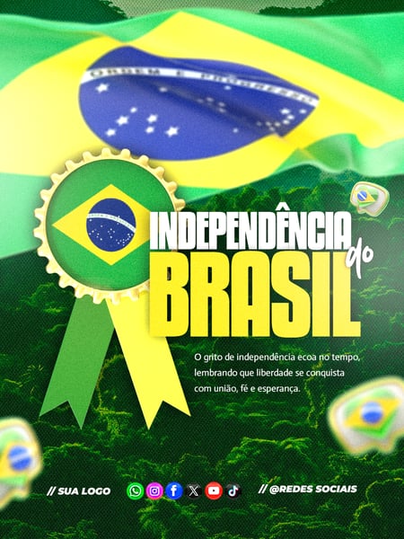 Dia da Independência do Brasil 07 de Setembro Redes Sociais Editável