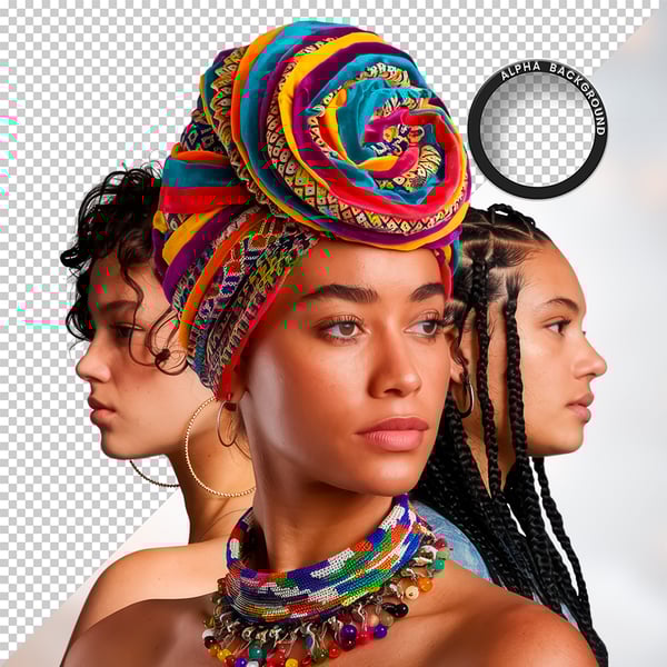 MULHER NEGRA AFRO ELEMENTO PSD PNG