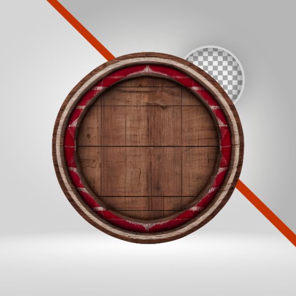 CÍRCULO DE MADEIRA PARA SÃO JOÃO, ELIPSE PRA TEXTO, ELEMENTO PNG, FUNDO TRANSPARENTE, TÁBUAS, VAQUEJADA, ARRAIÁ, 3D