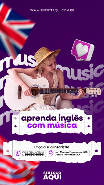 STORY - AULAS DE INGLÊS | IDIOMAS | PSD EDITÁVEL