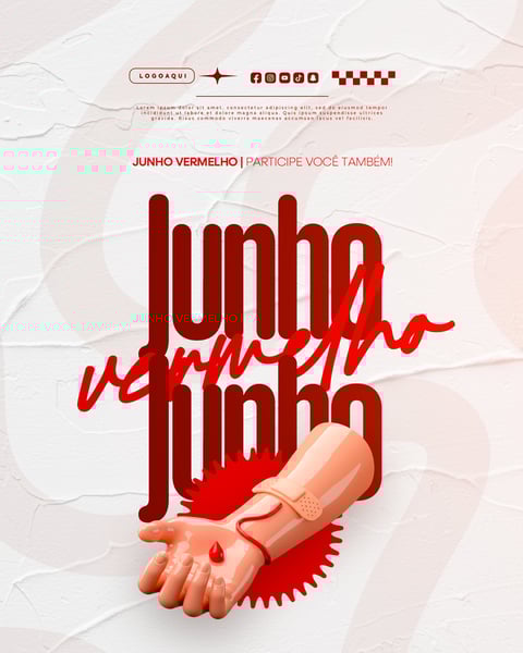 JUNHO VERMELHO CAMPANHA DE DOAÇÃO DE SANGUE CAMPANHA DE SAÚDE SOCIAL MEDIA FEED