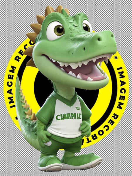 MASCOTE, JACARÉ, RÉPTIL, TORCEDOR FUTEBOL, FOFO, IMAGEM RECORTADA, PNG