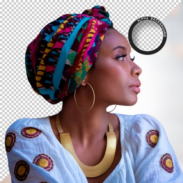 MULHER NEGRA AFRO ELEMENTO PSD PNG 41