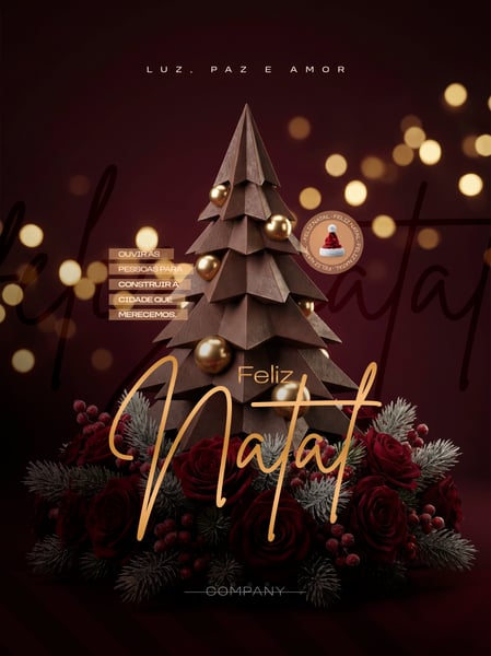 CARTÃO DE FELIZ NATAL INSTITUCIONAL SOCIAL MEDIA FLYER PSD EDITÁVEL